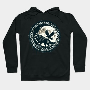 Wolf and Raven Celtic Hoodie